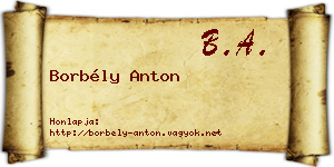Borbély Anton névjegykártya