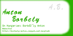 anton borbely business card